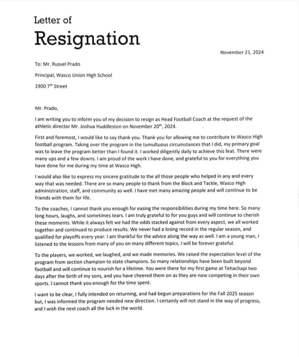 Chad Martinez Resignation Letter 1