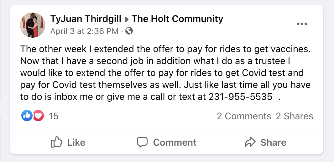 TyJuan Thirdgill facebook post