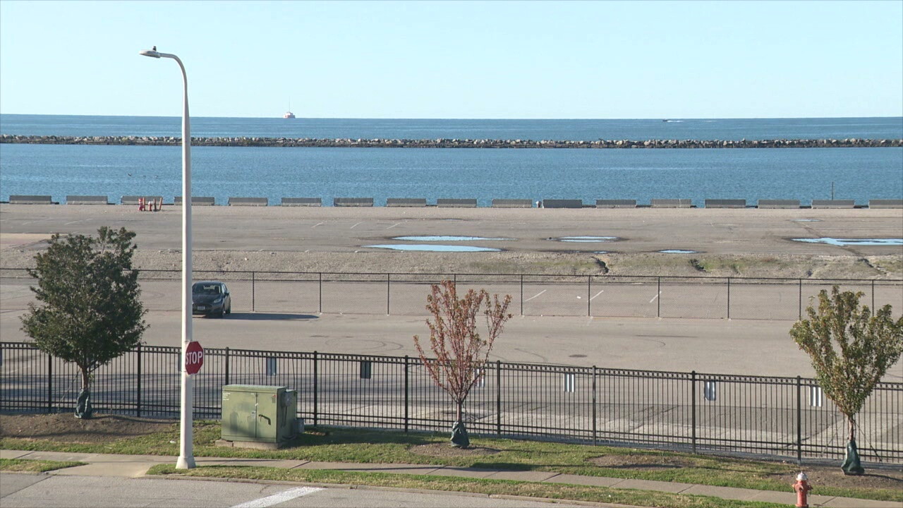 Much of the downtown lakefront is now empty pavement, like this.