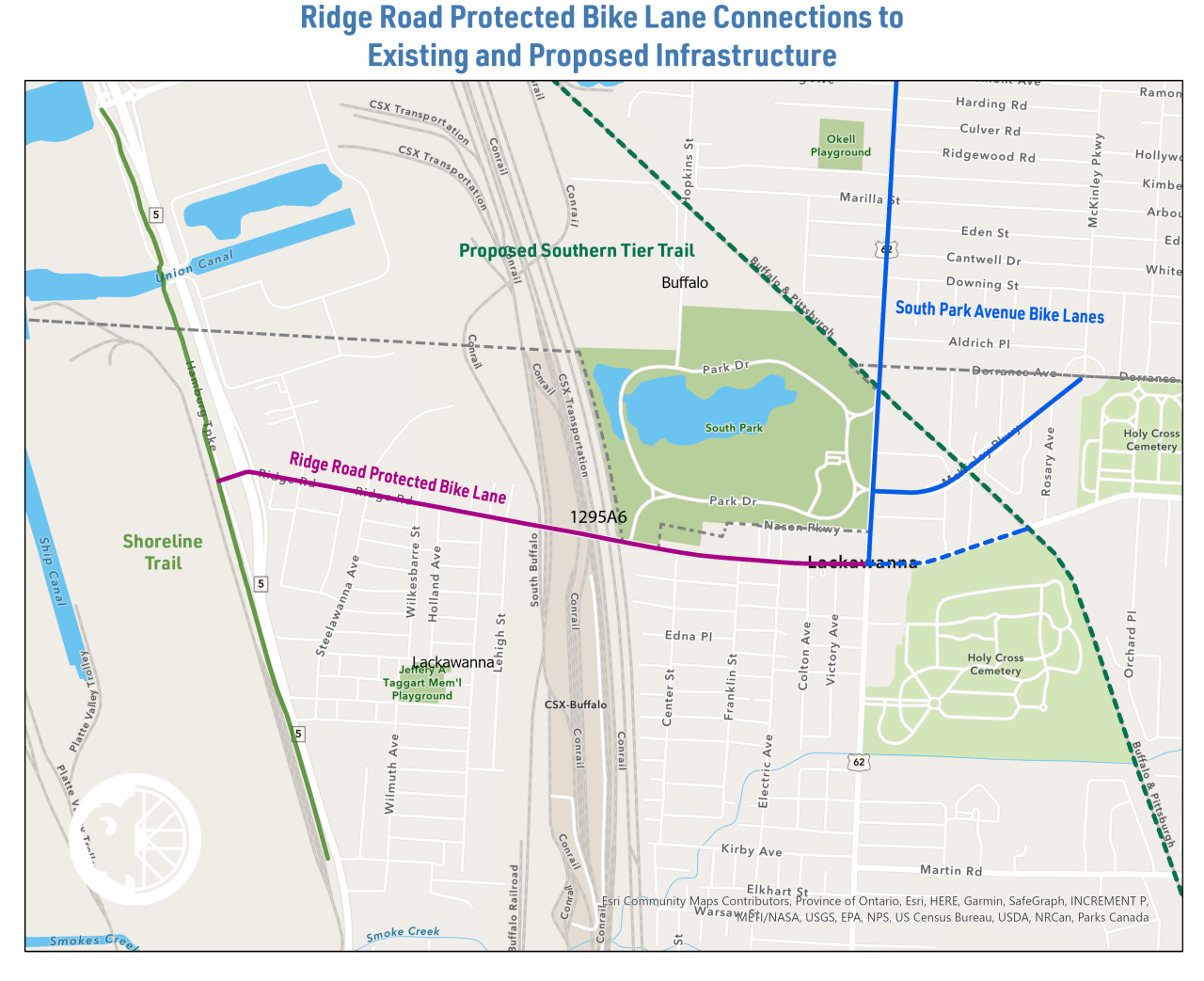 Ridge Road Protected Bike Lane Map