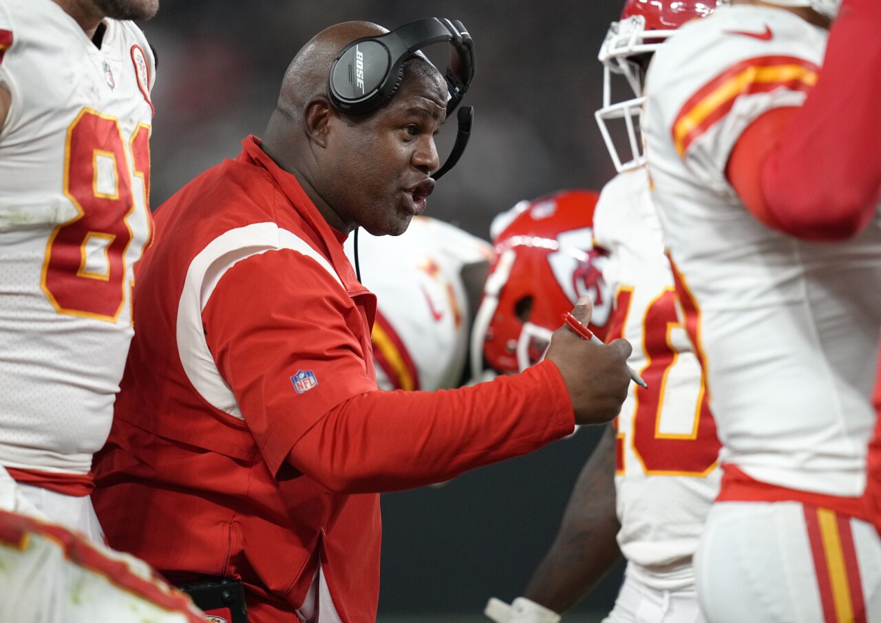 Kansas City Chiefs offensive coordinator Eric Bieniemy in November 2021