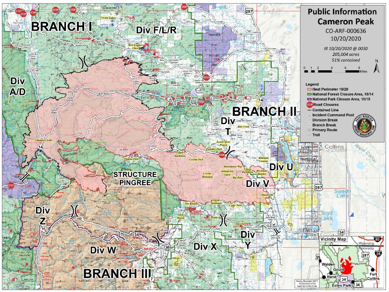 Cameron Peak Fire map_Oct. 20 2020 a.m.