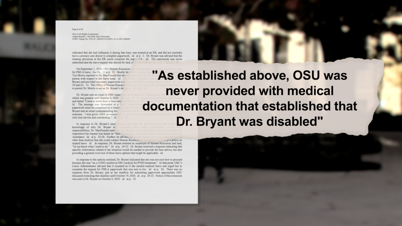 OSU's response to Dr. Angela Bryant