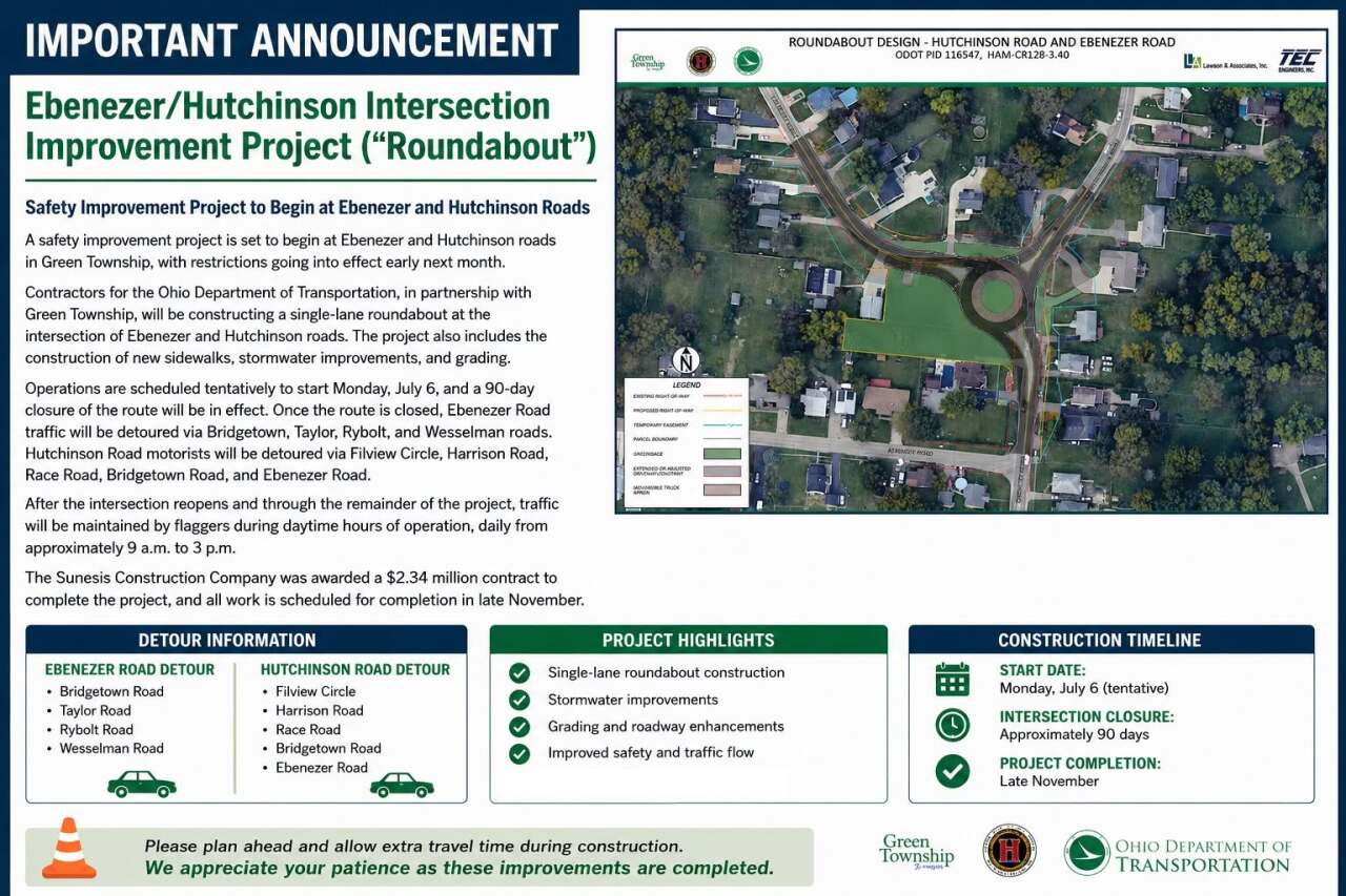 Green Township roundabout project