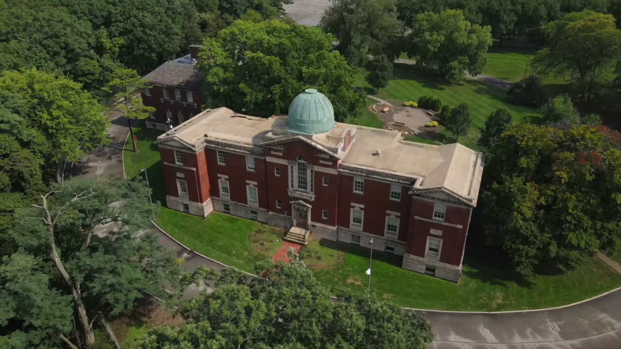 One of the historic buildings at Nela Park in East Cleveland includes an observatory.