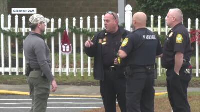 Police outside Colonial Heights Rehabilitation and Nursing Center in Dec. 2024