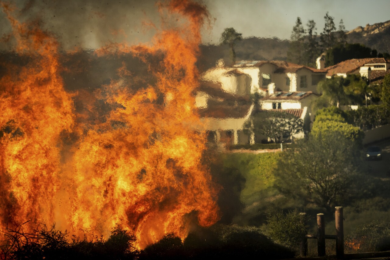 A wildfire in Los Angeles, Tuesday, Jan. 7, 2025.