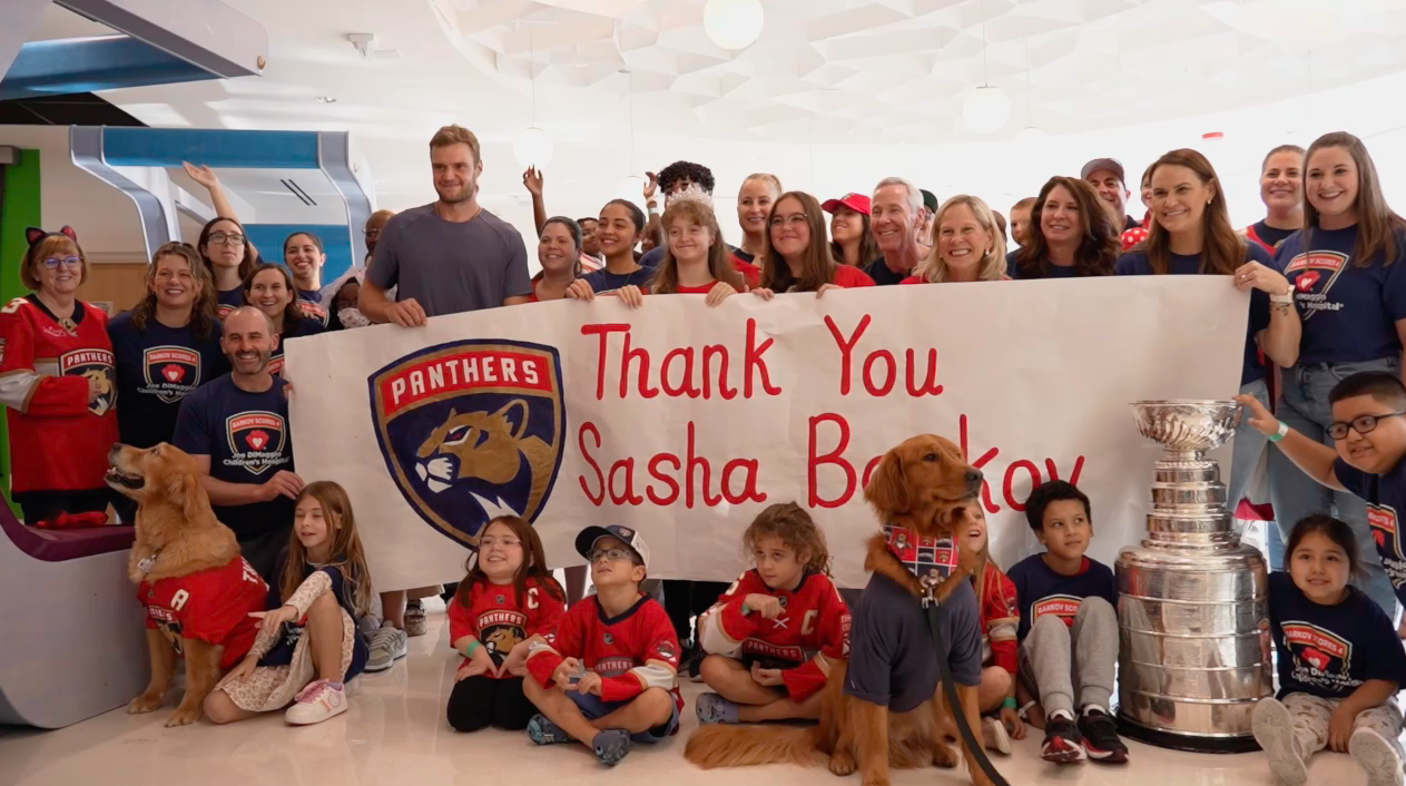 Amy and Trent hang out with Aleksander Barkov