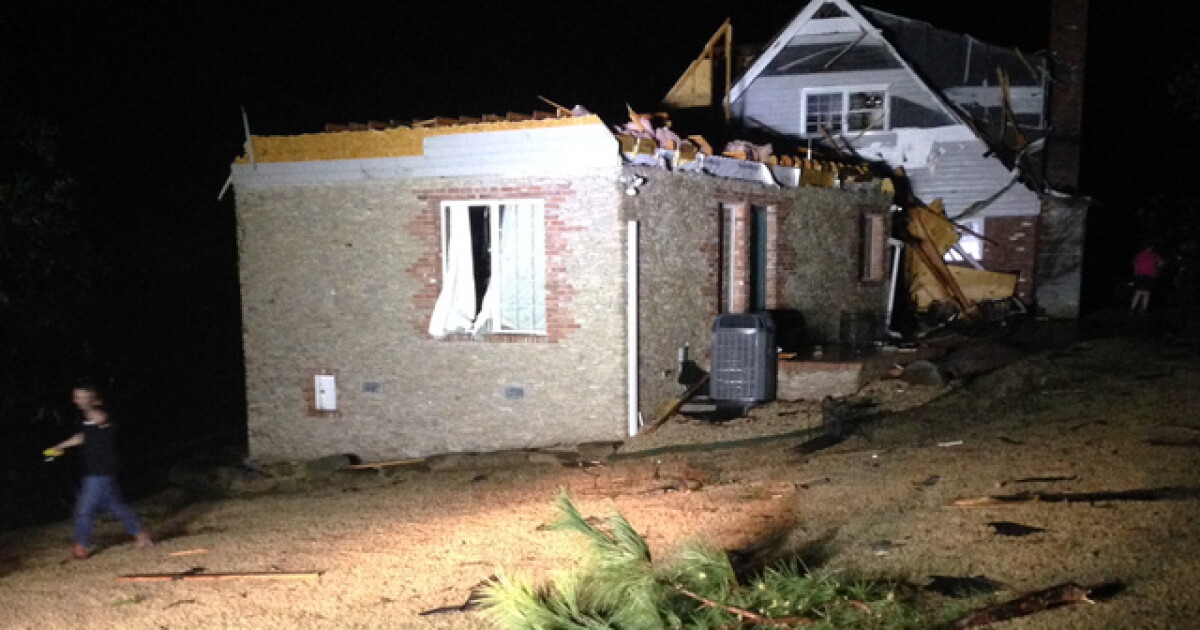 Family hides in basement as tornado damages home