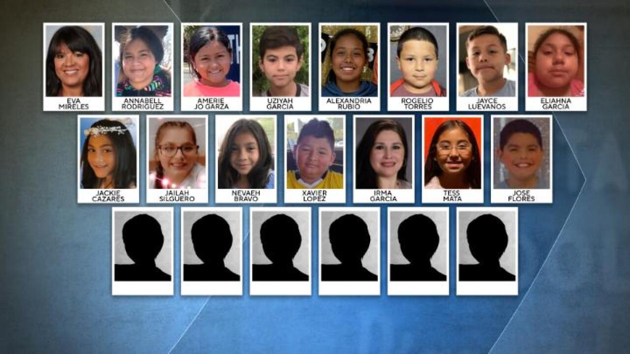 Victims of shooting at elementary school in Uvalde, Texas. 
