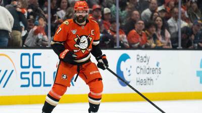 FILE - Anaheim Ducks defenseman Radko Gudas skates during an NHL hockey game against the Winnipeg Jets, Feb. 27, 2026, in Anaheim, Calif.