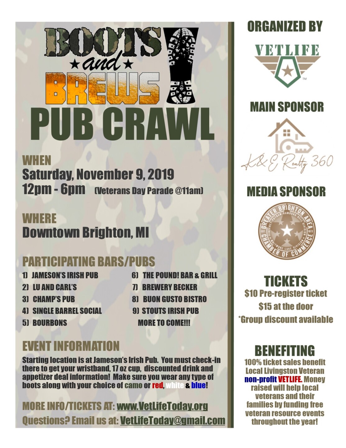 Flyer for Pub Crawl
