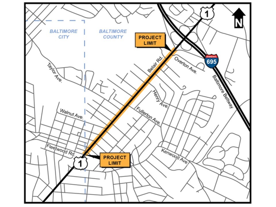 Location of Rt. 1 road improvement project