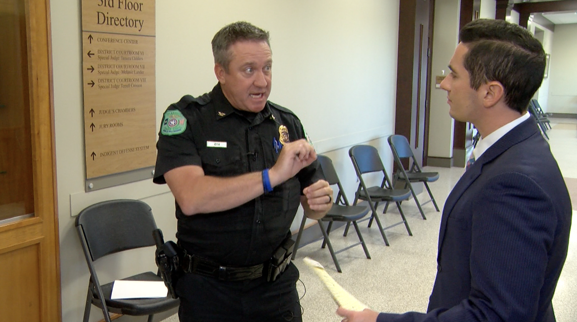 2 News reporter Samson Tamijani with Claremore police chief Steve Cox