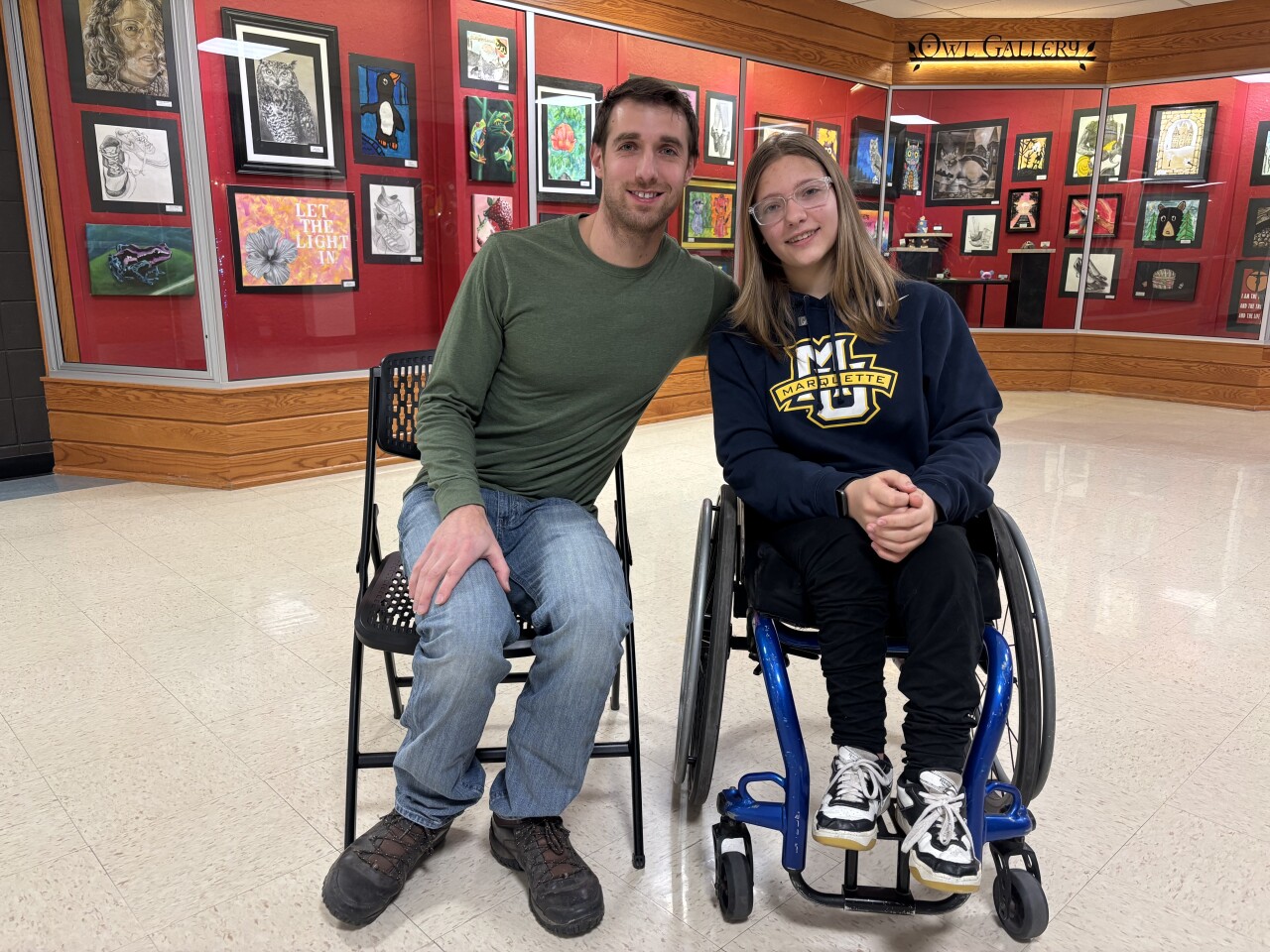 Lucy Rate is a wheelchair athlete at Slinger High School who gets support from her dad Kyle Rate