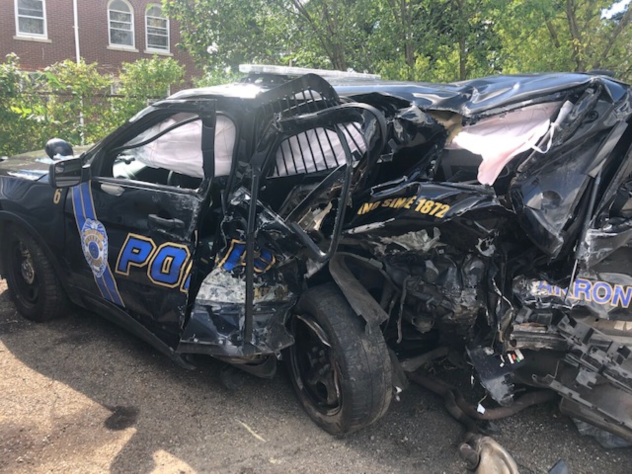 Akron officer injured by speeding car grateful to be alive