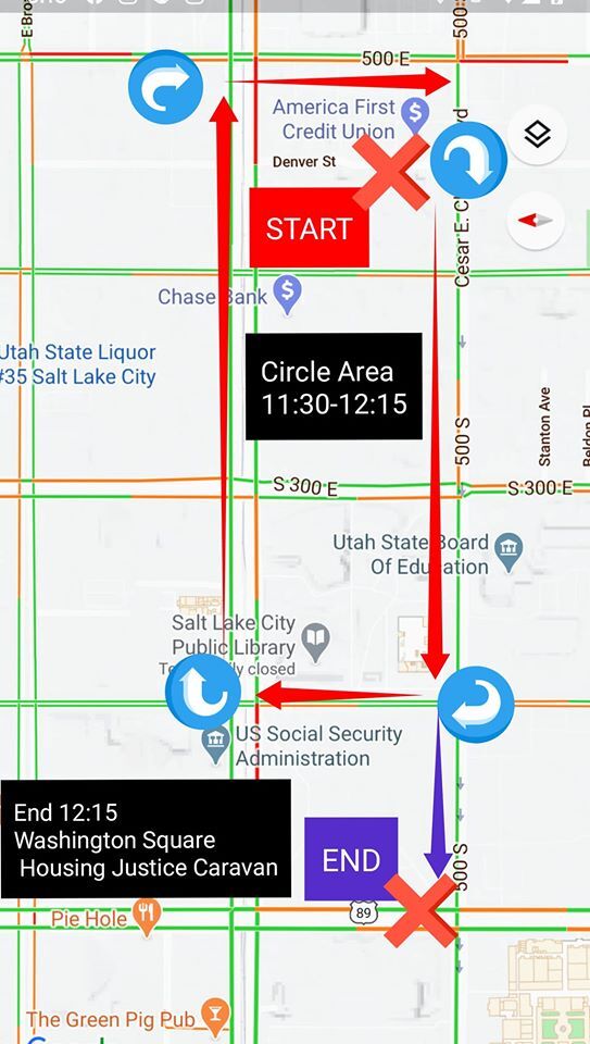 Utah Against Police Brutality Map Route