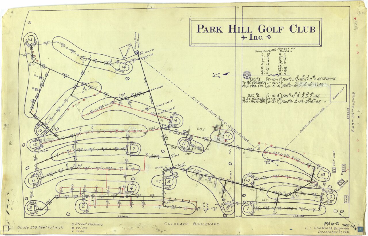 Park Hill Golf Club 1931 map