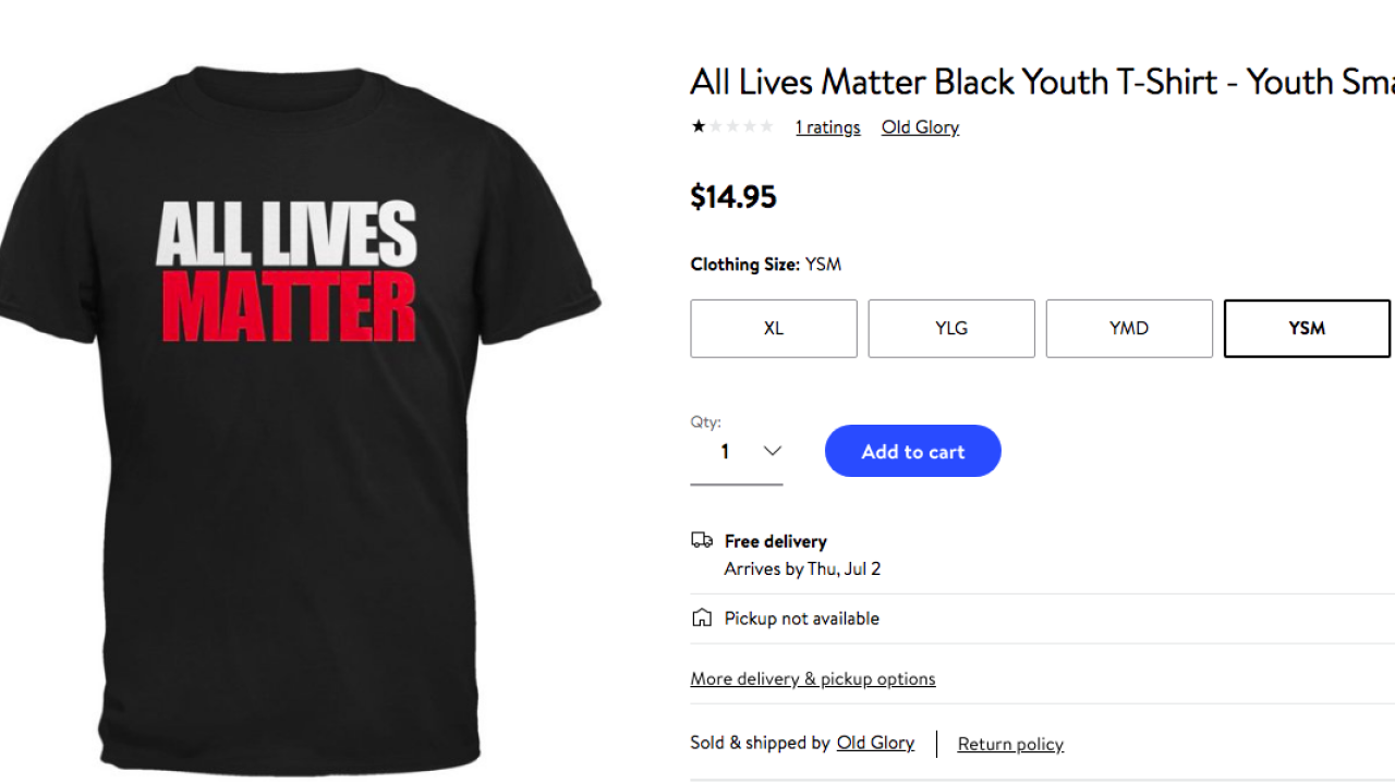 Walmart Facing Backlash For Selling All Lives Matter T Shirt