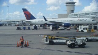 Delta plane at Orlando International Airport