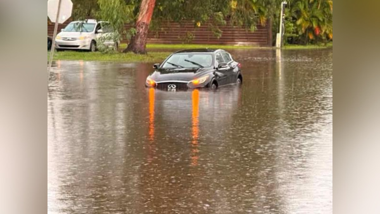 Flooded car