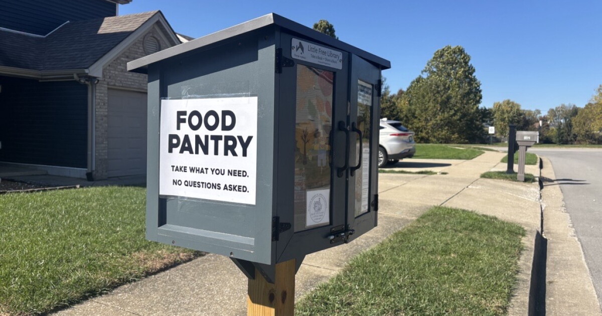 Woman converts free library into community food pantry to help ...