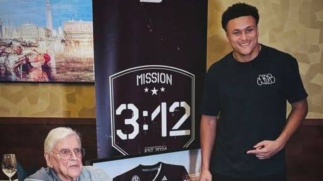 Marcus Ratcliffe with WWII Veteran