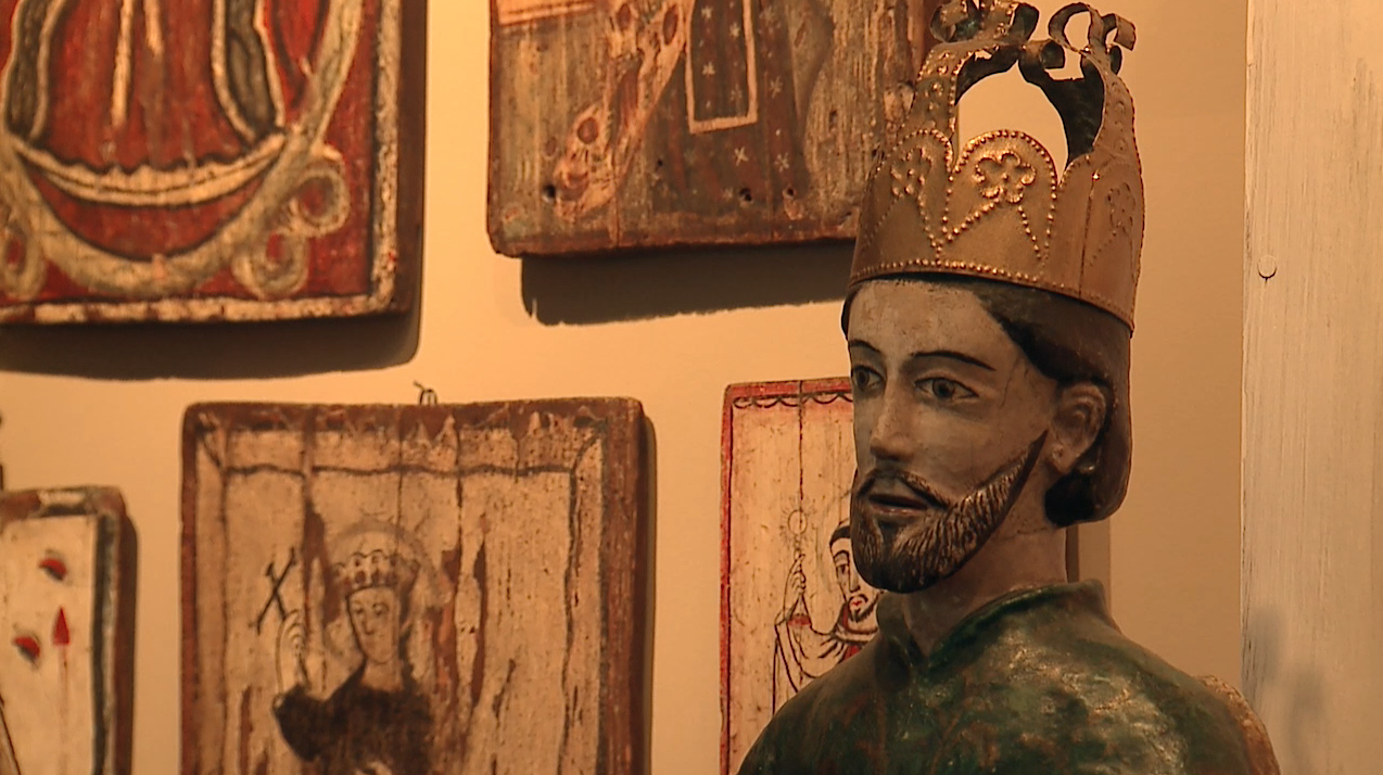 Retablos and bulto in Santo collection at Regis University