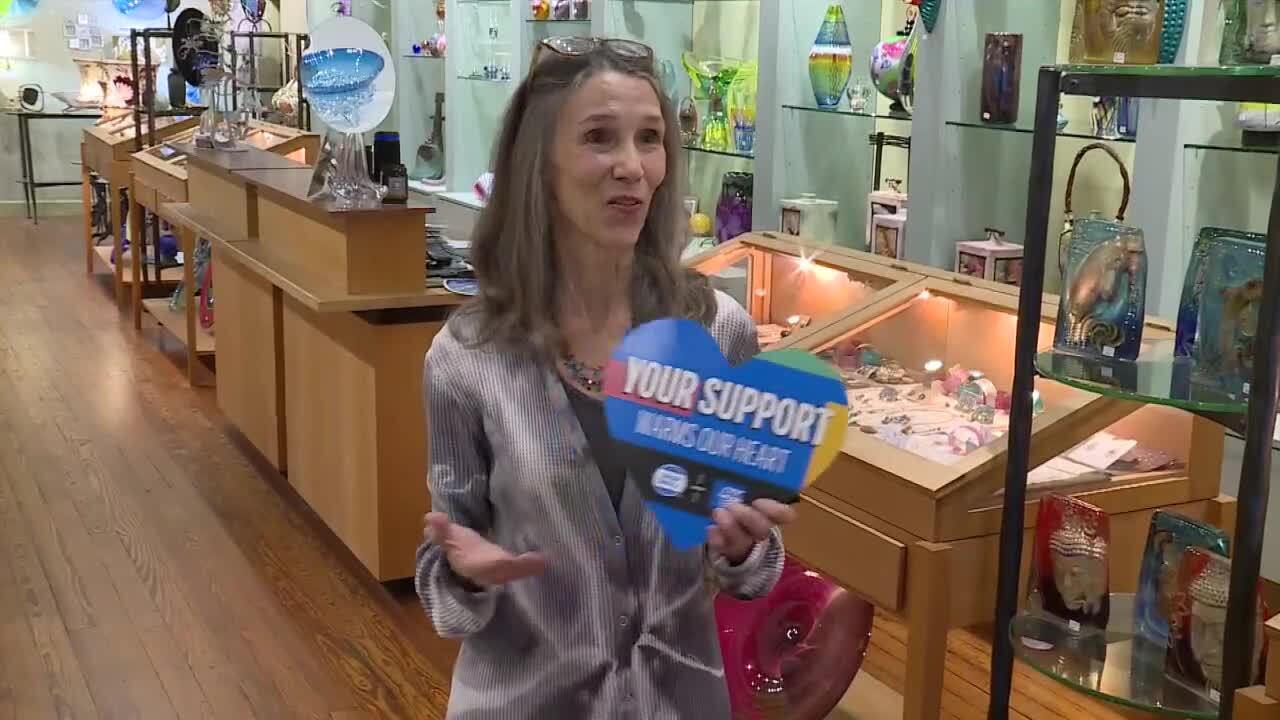 Mavis Benson owns Avalon Gallery on Atlantic Avenue in Delray Beach. Nov. 25, 2023