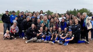 Catholic Central girls sports celebration
