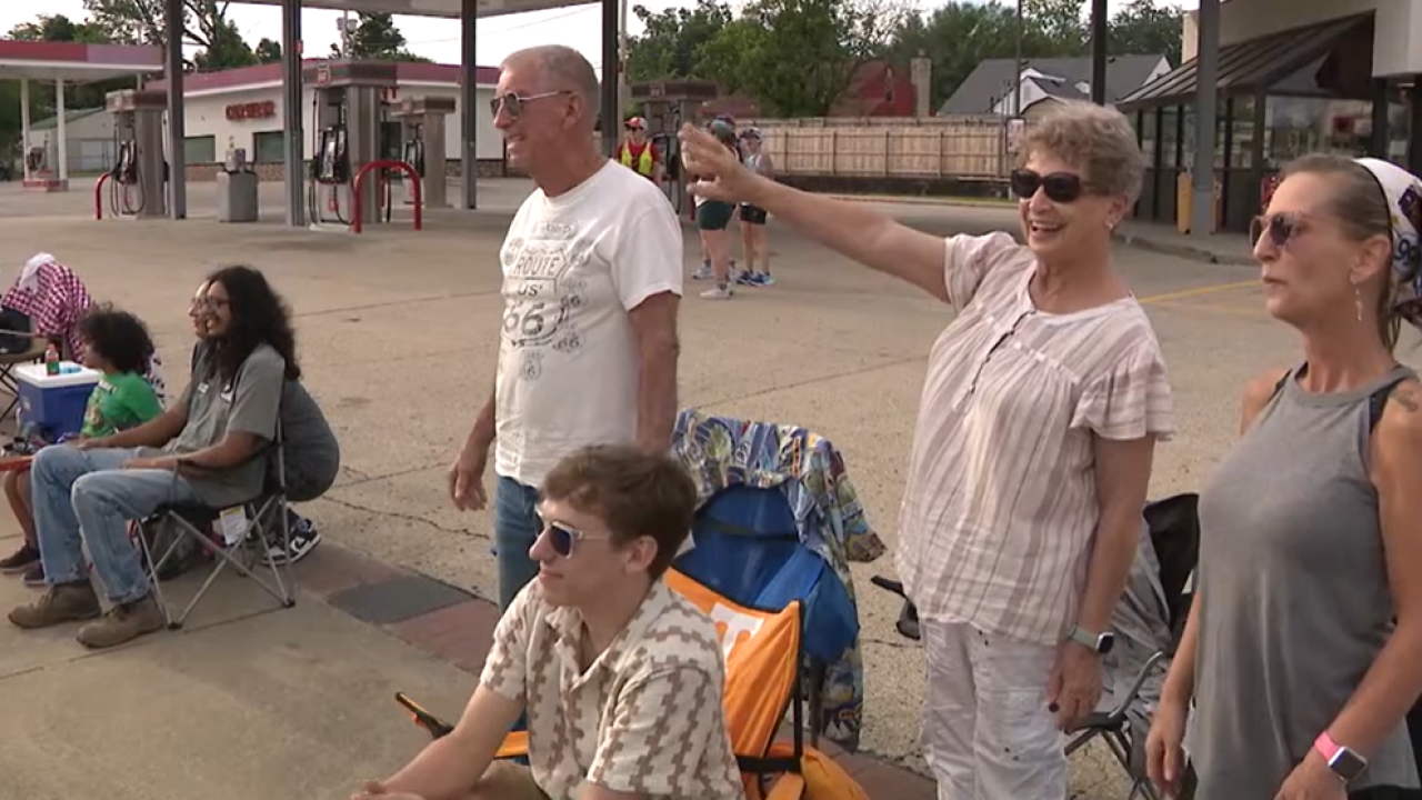 Sittin' on the sidewalks watching history cruise down route 66
