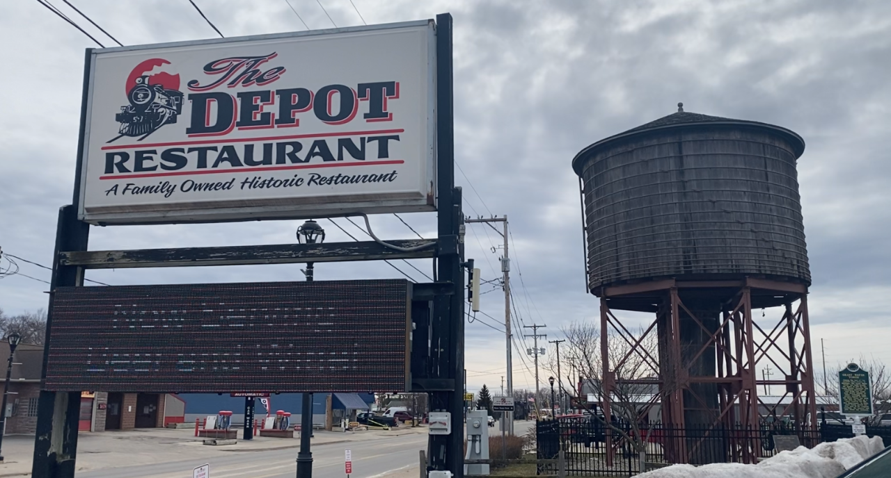 The Depot Restaurant water tower