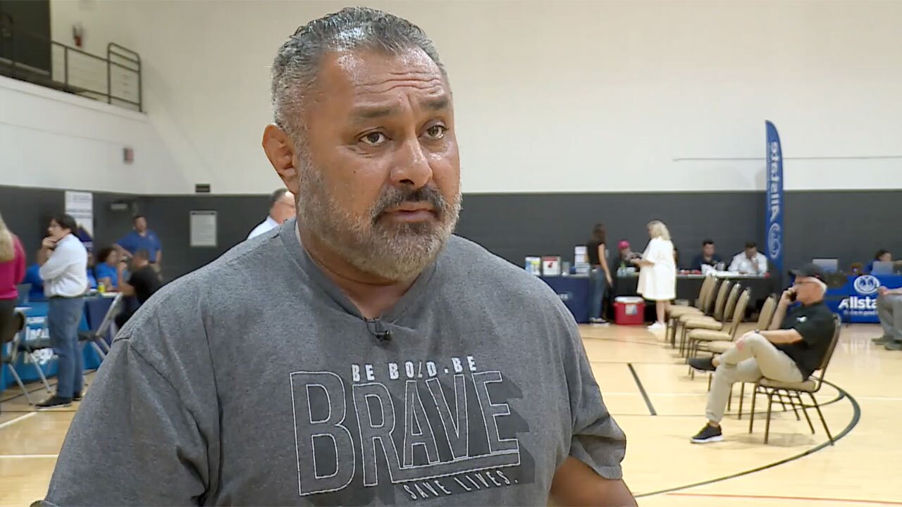 Mario Estrada was among the hurricane victims who attended Friday's event in Clearwater.