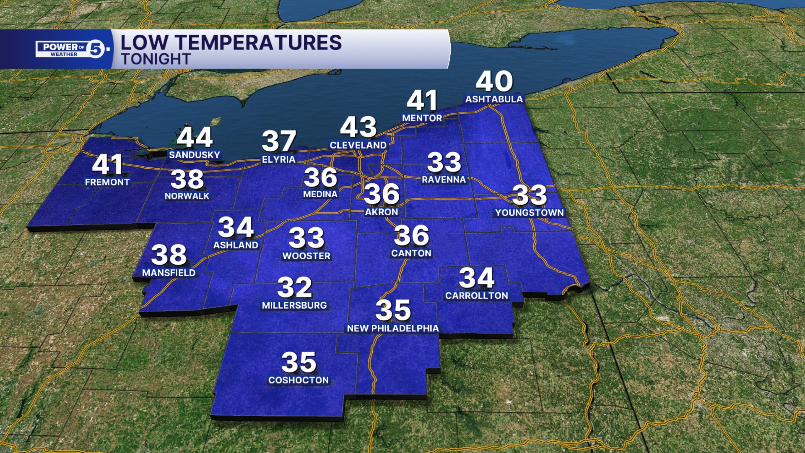 COLD NIGHT: A Frost advisory has been issued for most of Northeast Ohio