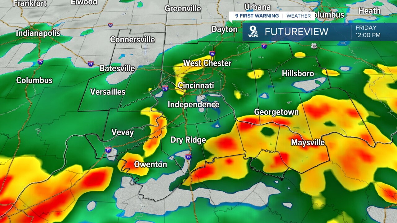 Rain by noon Friday