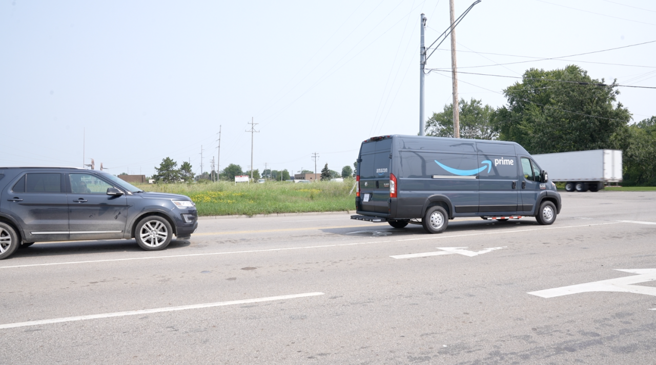 Amazon truck in Delta Twp. 