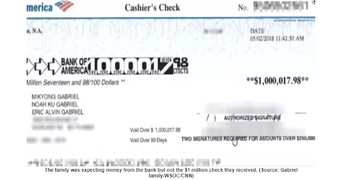 Cashier S Check Bank Of America Bank Of America Cashier's Check Sample