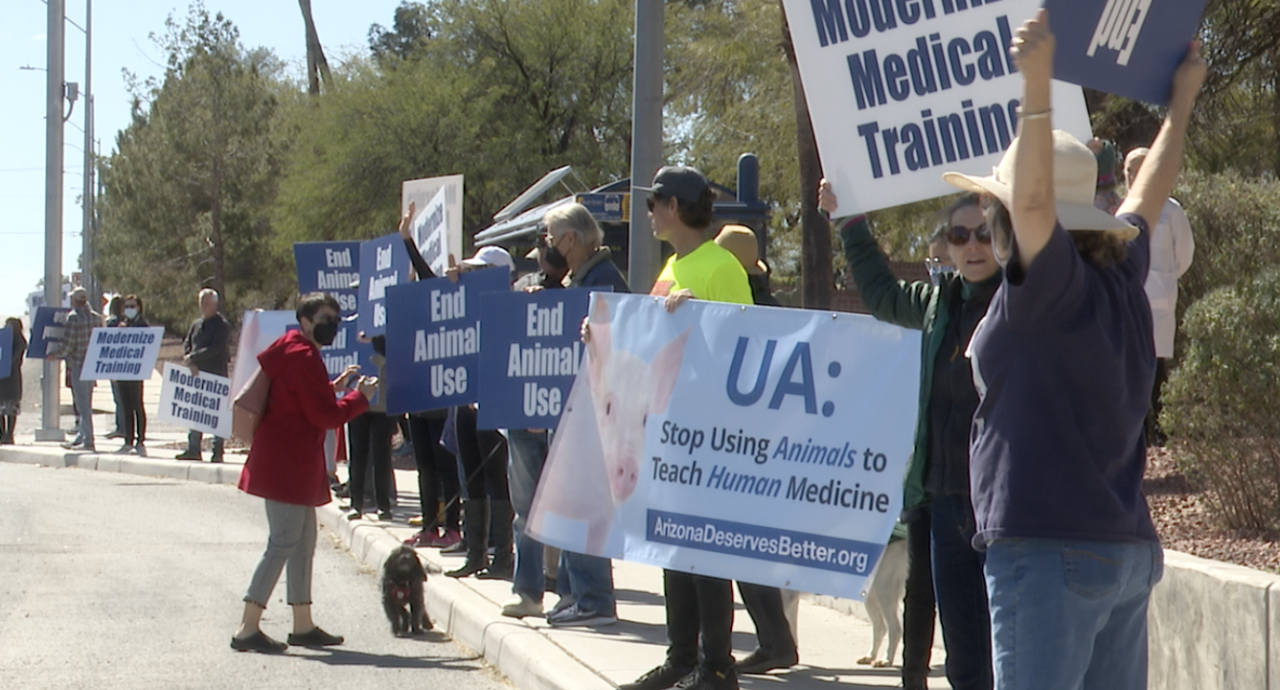 Protest outside UA College of Medicine