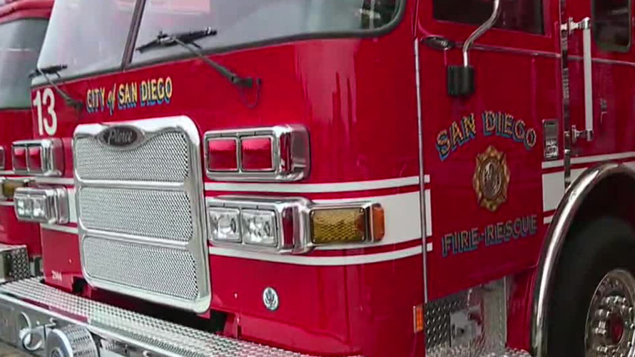 Sdfd SDFD, Harbor PD battle boat fire docked at Point Loma