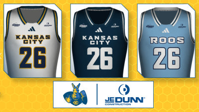JE Dunn jersey patch partner of Roos basketball