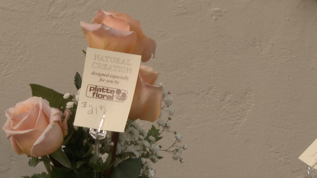 $21.95 Valentine's Day floral arrangement at Platte Floral