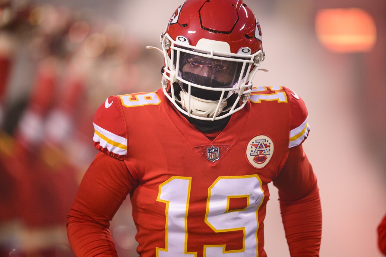 Kansas City Chiefs receiver Kadarius Toney before AFC Championship, Jan. 29, 2023