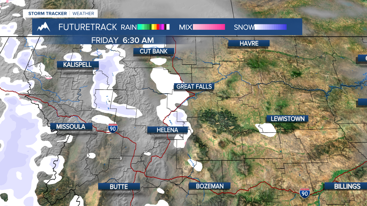 Incoming scattered snow showers