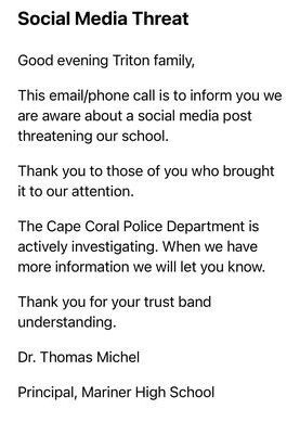 Letter from principal