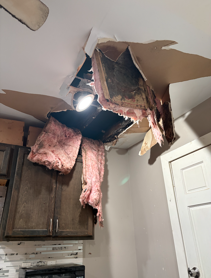 A Racine woman has been reporting a leaking ceiling for years, Saturday, it collapsed