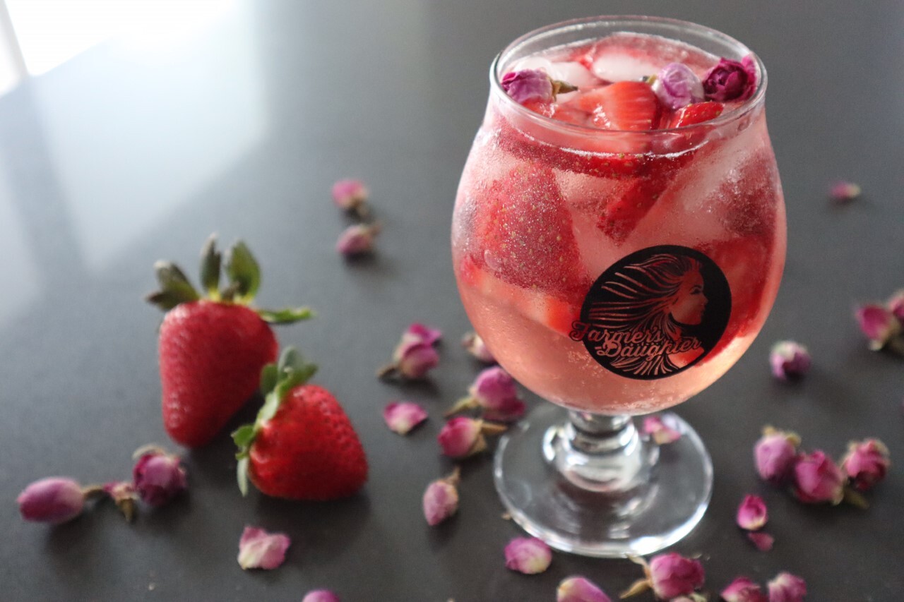 Farmer's Daughter rose themed cocktail for spring