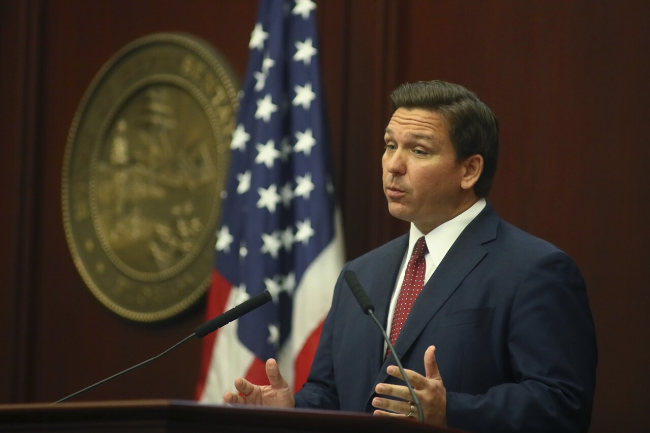 Gov. Ron DeSantis speaks during State of the State address, March 2, 2021