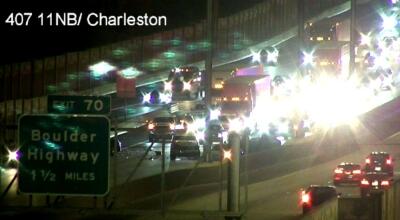RTC: All northbound lanes blocked following crash on I-11 at Charleston Boulevard
