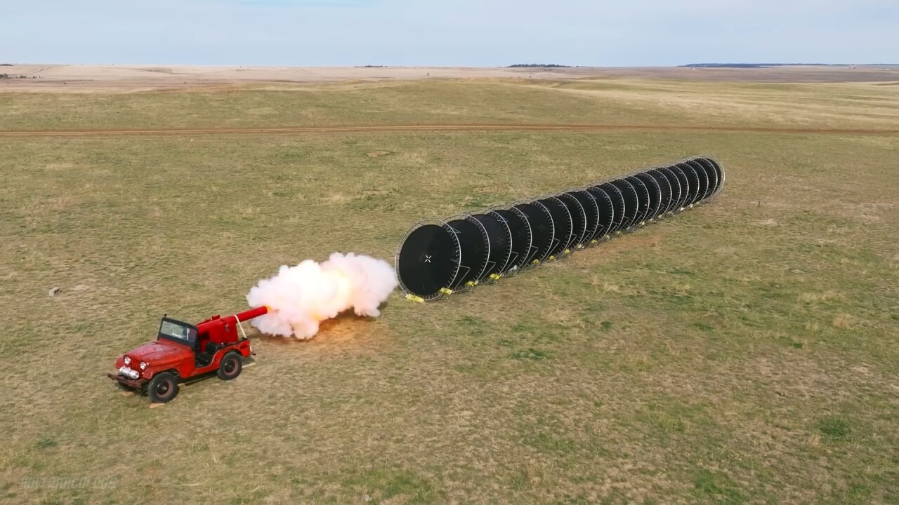 Jeep bowling ball cannon