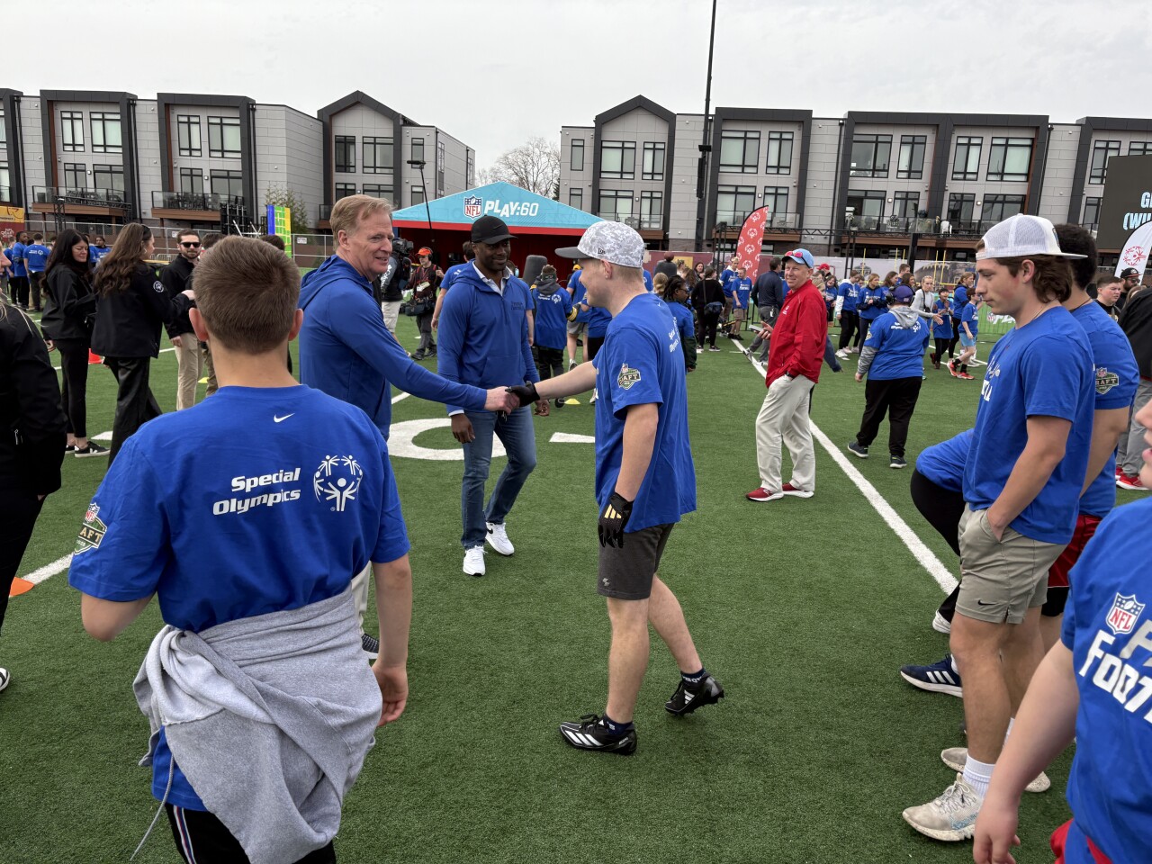 Owain Elliott with Roger Goodell